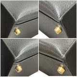エルメス HERMES ケリー32 外縫い ○Y刻 ブラック ゴールド金具  アルデンヌ レディース ハンドバッグ