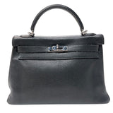 エルメス HERMES ケリー32内縫い □L刻印　(2008年製) ブラック　シルバー金具 トリヨンクレマンス レディース ハンドバッグ