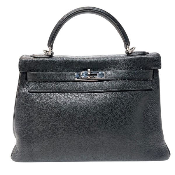 エルメス HERMES ケリー32内縫い □L刻印　(2008年製) ブラック　シルバー金具 トリヨンクレマンス レディース ハンドバッグ