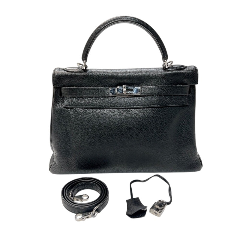 エルメス HERMES ケリー32内縫い □L刻印　(2008年製) ブラック　シルバー金具 トリヨンクレマンス レディース ハンドバッグ
