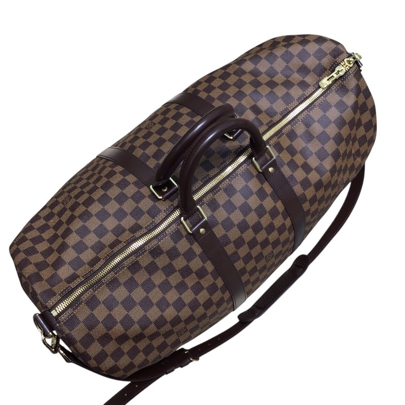 ルイ・ヴィトン LOUIS VUITTON キーポル・バンドリエール55 N41414 ダミエ PVC レザー ユニセックス ボストンバッグ