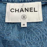 シャネル CHANEL カメリア総柄デニムロングコート P74515 ブルー コットン レディース その他アウター