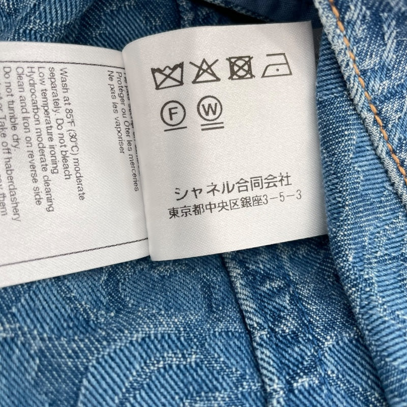 シャネル CHANEL カメリア総柄デニムロングコート P74515 ブルー コットン レディース その他アウター