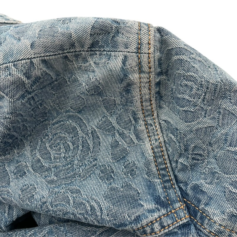 シャネル CHANEL カメリア総柄デニムロングコート P74515 ブルー コットン レディース その他アウター