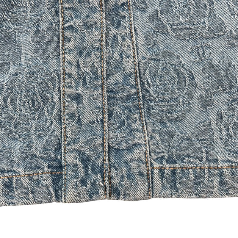 シャネル CHANEL カメリア総柄デニムロングコート P74515 ブルー コットン レディース その他アウター