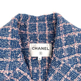 シャネル CHANEL ダブルツイードロングコート P74462 ブルー コットン レディース その他アウター