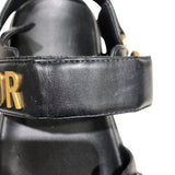 クリスチャン・ディオール Christian Dior レザーフラットサンダル ブラック レザー レディース サンダル