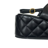 シャネル CHANEL ココマークプラットフォームレザーサンダル G45547 ブラック レザー レディース サンダル
