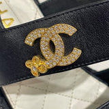 シャネル CHANEL ココマークプラットフォームレザーサンダル G45547 ブラック レザー レディース サンダル
