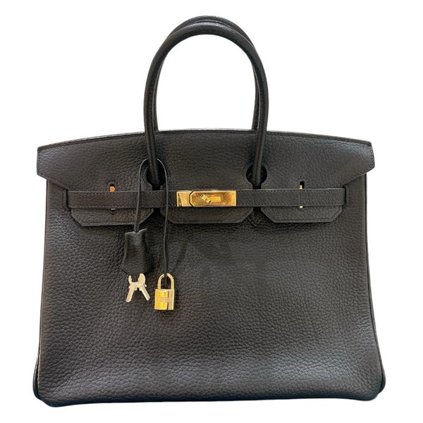 エルメス HERMES バーキン35 ▢F刻 ブラック /ゴールド金具 アルデンヌ レディース ハンドバッグ