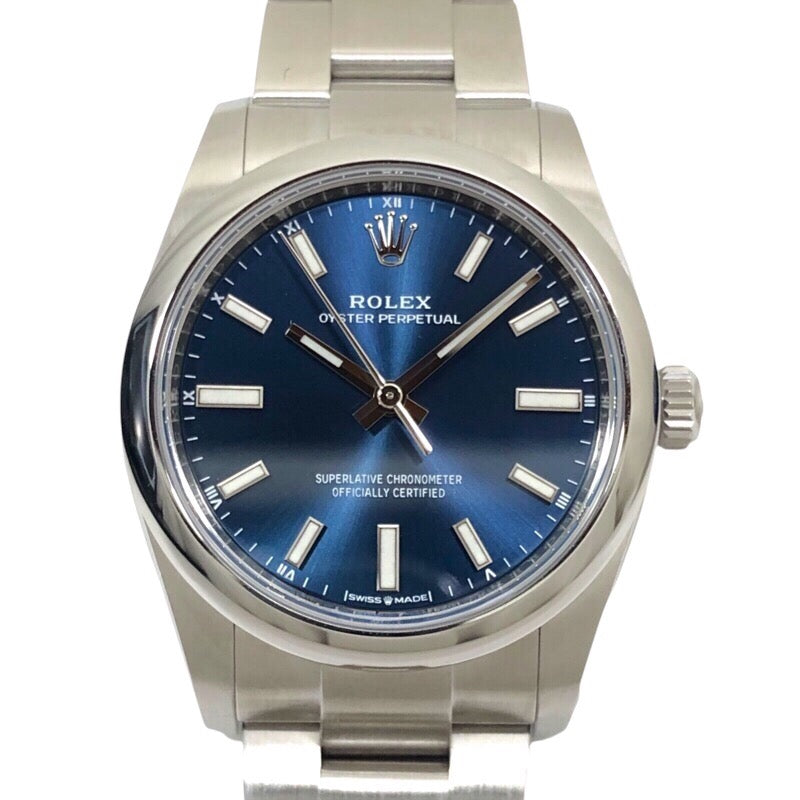ロレックス ROLEX オイスターパーペチュアル34 ランダム番 124200 ブルー SS 自動巻き メンズ 腕時計