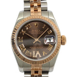 ロレックス ROLEX デイトジャスト G番 179171 チョコレート SS/K18PG レディース 腕時計