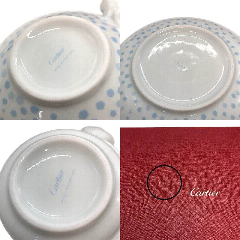カルティエ Cartier ベビーパンテール 3点セット ボウル大・小 マグカップ 陶磁器 食器 ホワイト×ブルー ポーセリン ユニセックス 食器