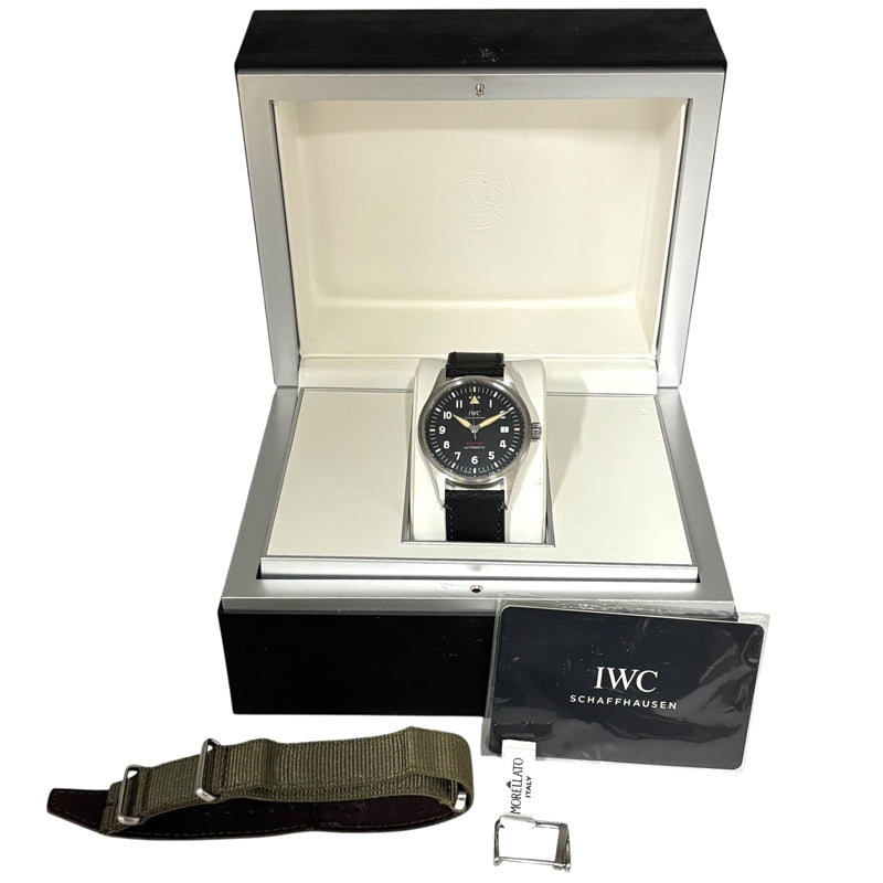 インターナショナルウォッチカンパニー IWC パイロットウォッチ オートマティック スピットファイア IW326801 ブラック SS/社外ベルト/純正尾錠 メンズ 腕時計