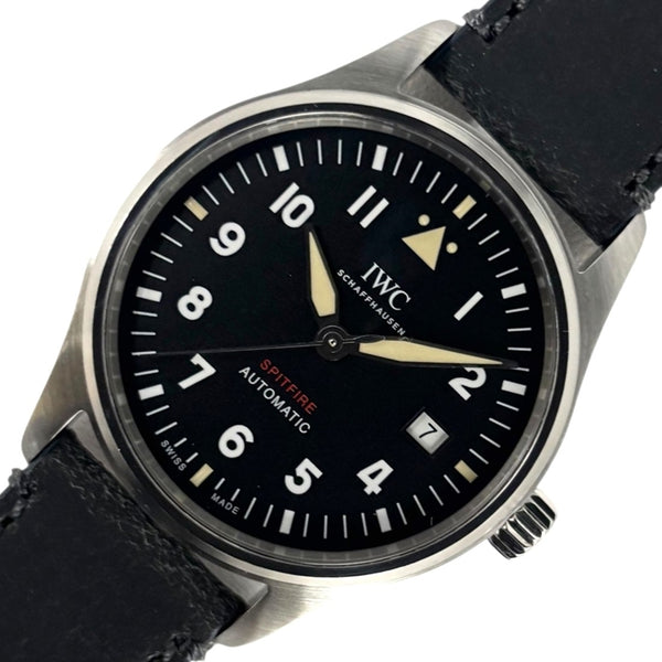 インターナショナルウォッチカンパニー IWC パイロットウォッチ オートマティック スピットファイア IW326801 ブラック SS/社外ベルト/純正尾錠 メンズ 腕時計