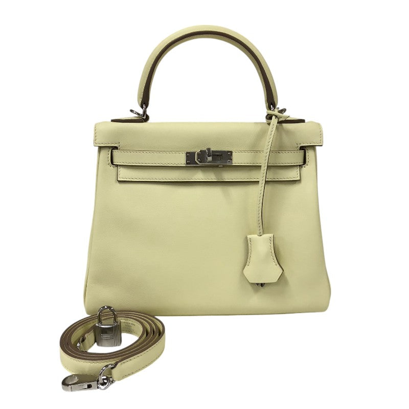 エルメス HERMES ケリー25 内縫い W刻 ジョーヌミルトン シルバー金具 スイフト レディース ショルダーバッグ