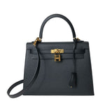 エルメス HERMES ケリー25 外縫い B刻 ブラック ゴールド金具 エプソン レディース ショルダーバッグ