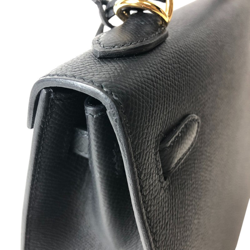 エルメス HERMES ケリー25 外縫い B刻 ブラック ゴールド金具 エプソン レディース ショルダーバッグ