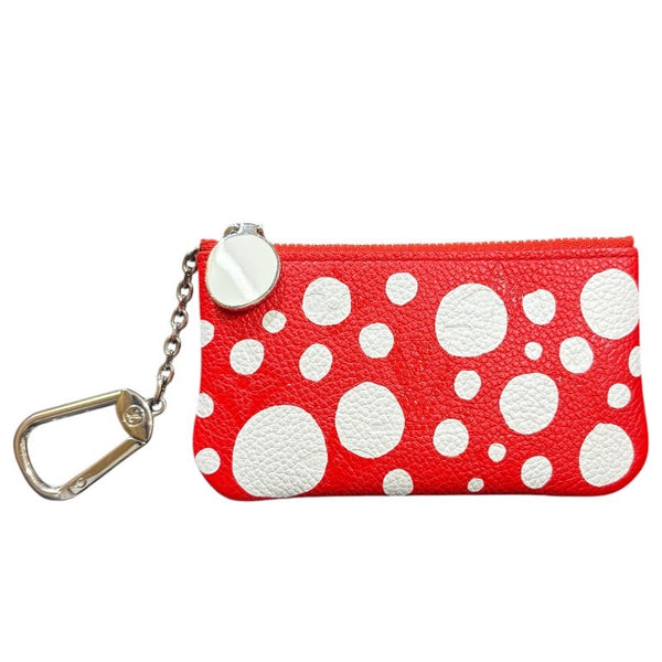 ルイ・ヴィトン LOUIS VUITTON ポシェット・クレ 草間彌生コラボ M81957 ルージュブラン モノグラム・アンプラント レディース キーホルダー