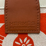 エルメス HERMES スティープル25 B刻 エクリュ×オレンジ×キュイーブル トワル レディース トートバッグ