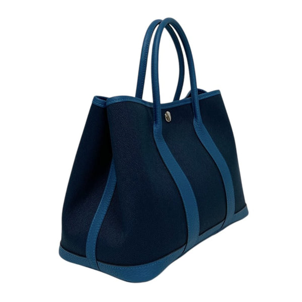 エルメス HERMES ガーデンパーティTPM B刻 ネイビー×ブルー シルバー金具 トワル/ネゴンダ レディース トートバッグ