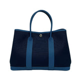 エルメス HERMES ガーデンパーティTPM B刻 ネイビー×ブルー シルバー金具 トワル/ネゴンダ レディース トートバッグ