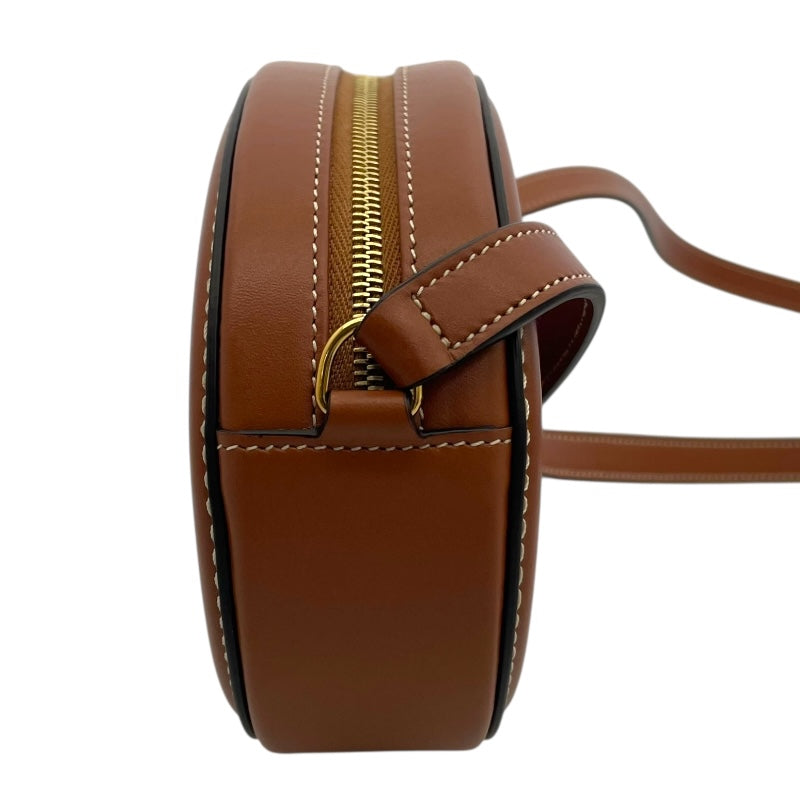 セリーヌ CELINE クロスボディキュイルトリオンフ オーバルパース 198602 タン・タータン カーフ・テキスタイル レディース ショルダーバッグ