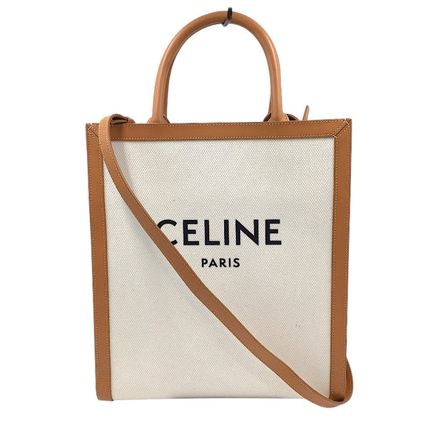 セリーヌ CELINE スモール バーティカルカバ 191542 ナチュラル/タン キャンバス/カーフ レディース ショルダーバッグ