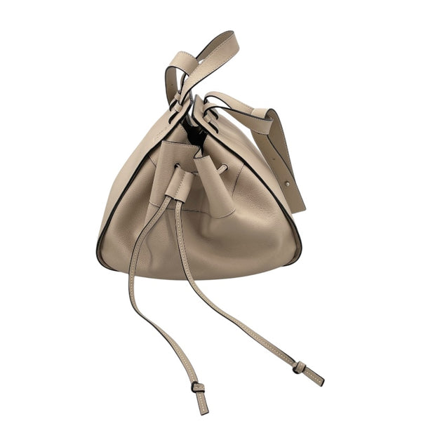 ロエベ LOEWE ハンモックバッグ ドローストリング スモール ベージュ カーフレザー レディース ショルダーバッグ