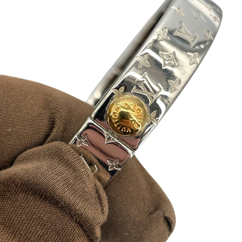 ルイ・ヴィトン LOUIS VUITTON カフ・ナノングラム M00250 パラジウム メタル レディース バングル