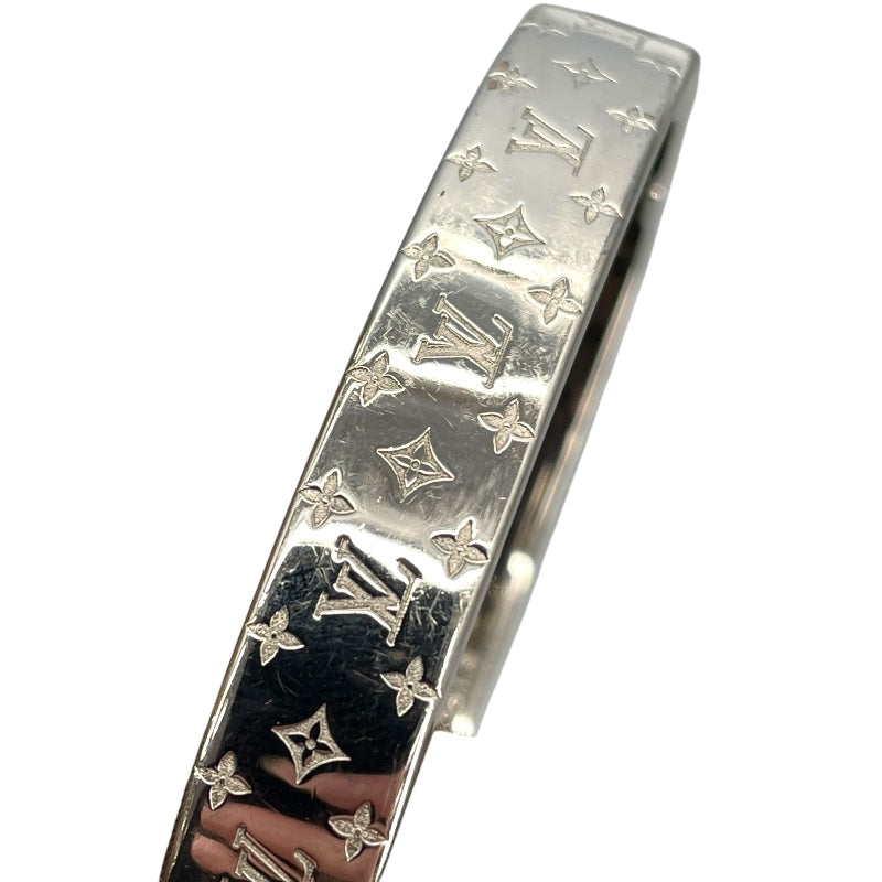 ルイ・ヴィトン LOUIS VUITTON カフ・ナノングラム M00250 パラジウム メタル レディース バングル