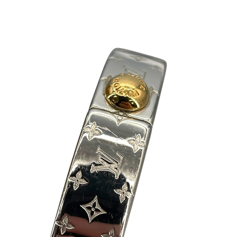 ルイ・ヴィトン LOUIS VUITTON カフ・ナノングラム M00250 パラジウム メタル レディース バングル