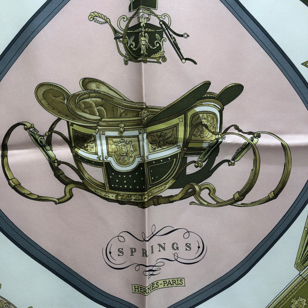 エルメス HERMES カレ90 SPRING S ピンク シルク レディース スカーフ
