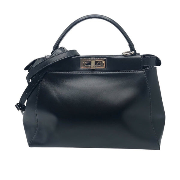 フェンディ FENDI ピーカブーバグズレギュラー 8BN226 ブラック レザー レディース ショルダーバッグ