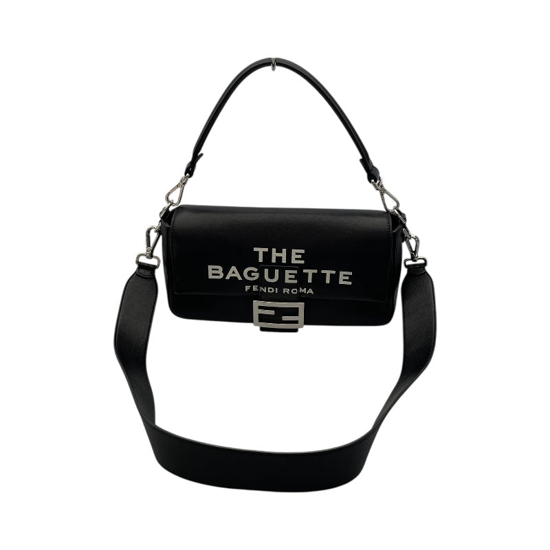 フェンディ FENDI バゲットバッグ  MARC JACOBS 8BR600 ブラック レザー レディース ショルダーバッグ