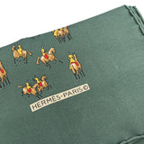 エルメス HERMES ポケットチーフ グリーン シルク レディース スカーフ