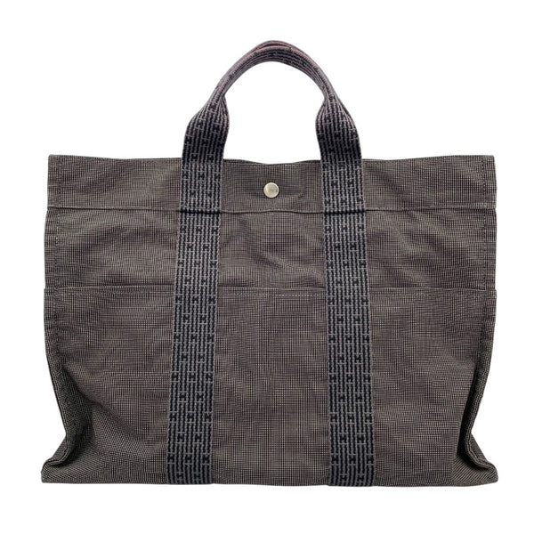 エルメス HERMES エールライントートMM グレー ナイロン/キャンバス ユニセックス