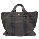 エルメス HERMES エールライントートMM グレー ナイロン/キャンバス ユニセックス