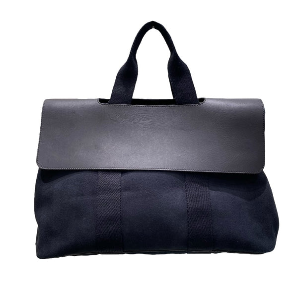 エルメス HERMES ヴァルパライソMM ブラック トワル/レザー レディース トートバッグ