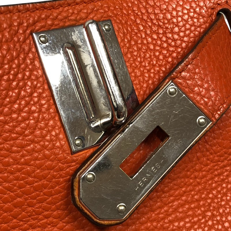 エルメス HERMES ジプシエール34 □K刻 オレンジ シルバー金具 トリヨン レディース ショルダーバッグ
