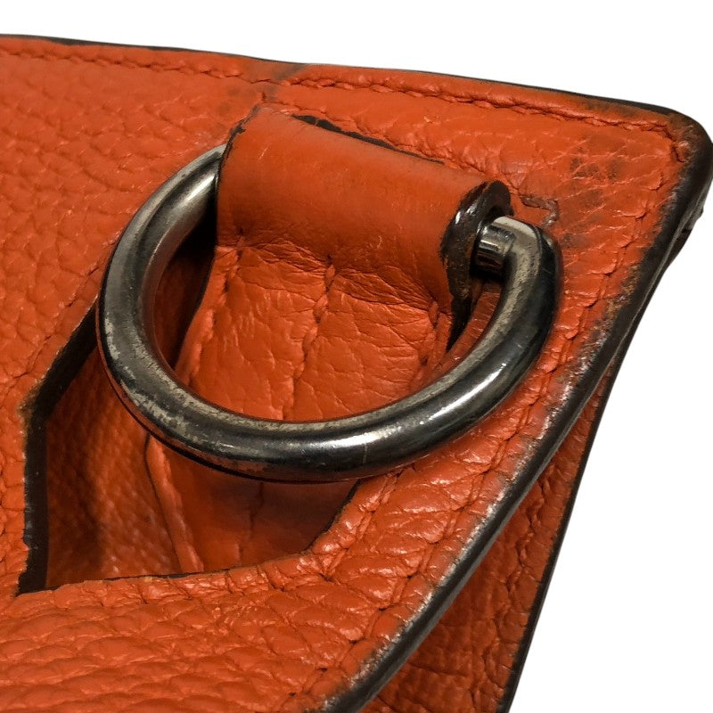 エルメス HERMES ジプシエール34 □K刻 オレンジ シルバー金具 トリヨン レディース ショルダーバッグ