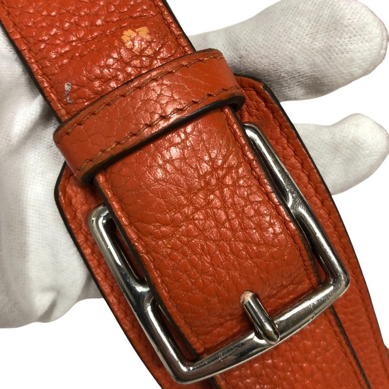 エルメス HERMES ジプシエール34 □K刻 オレンジ シルバー金具 トリヨン レディース ショルダーバッグ