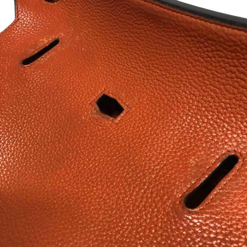 エルメス HERMES ジプシエール34 □K刻 オレンジ シルバー金具 トリヨン レディース ショルダーバッグ