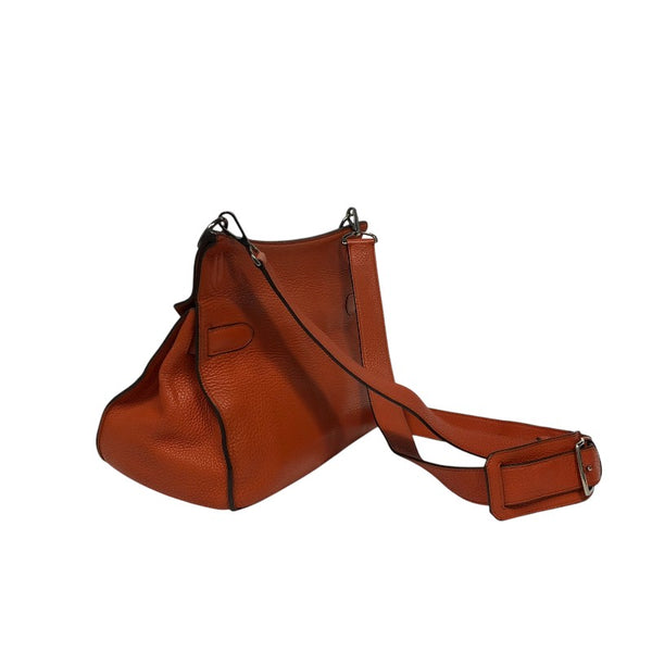 エルメス HERMES ジプシエール34 □K刻 オレンジ シルバー金具 トリヨン レディース ショルダーバッグ