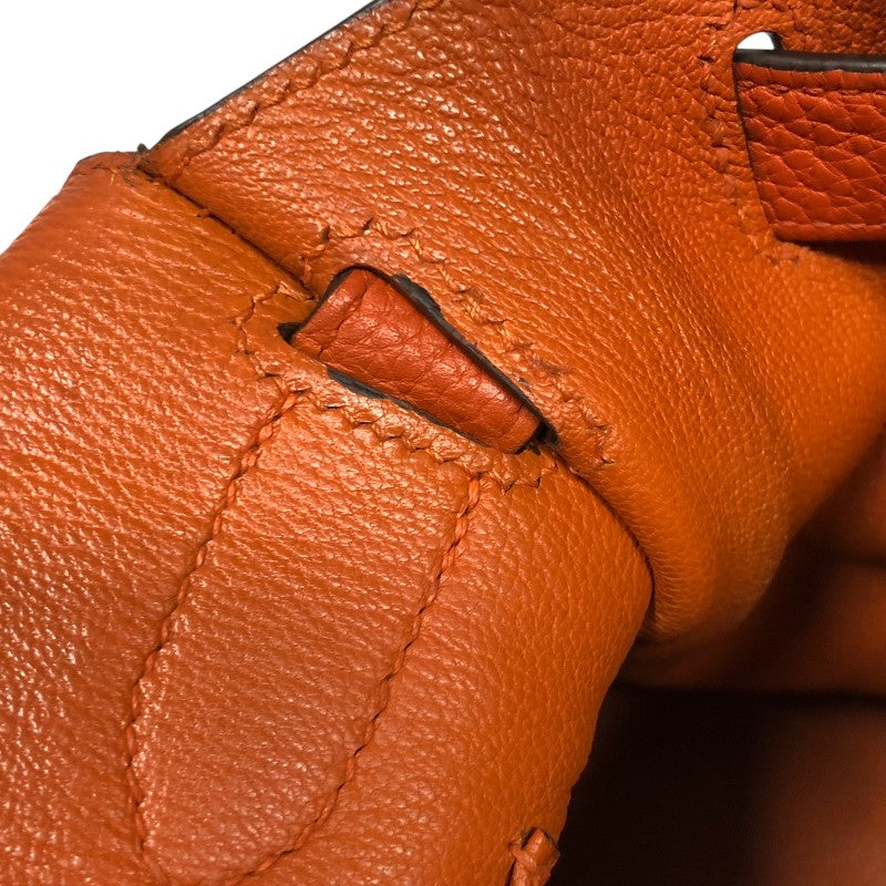 エルメス HERMES ジプシエール34 □K刻 オレンジ シルバー金具 トリヨン レディース ショルダーバッグ