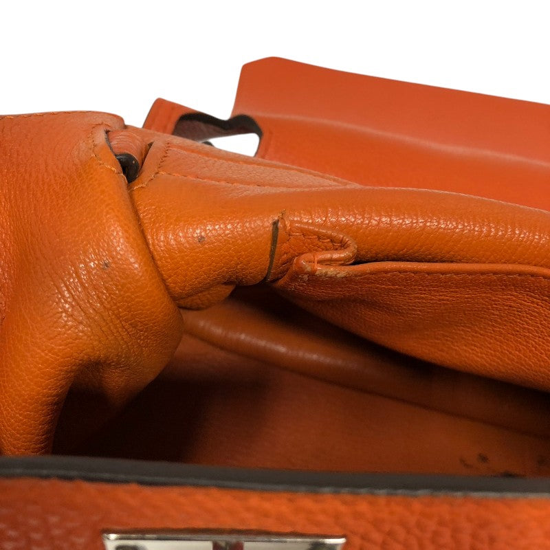 エルメス HERMES ジプシエール34 □K刻 オレンジ シルバー金具 トリヨン レディース ショルダーバッグ