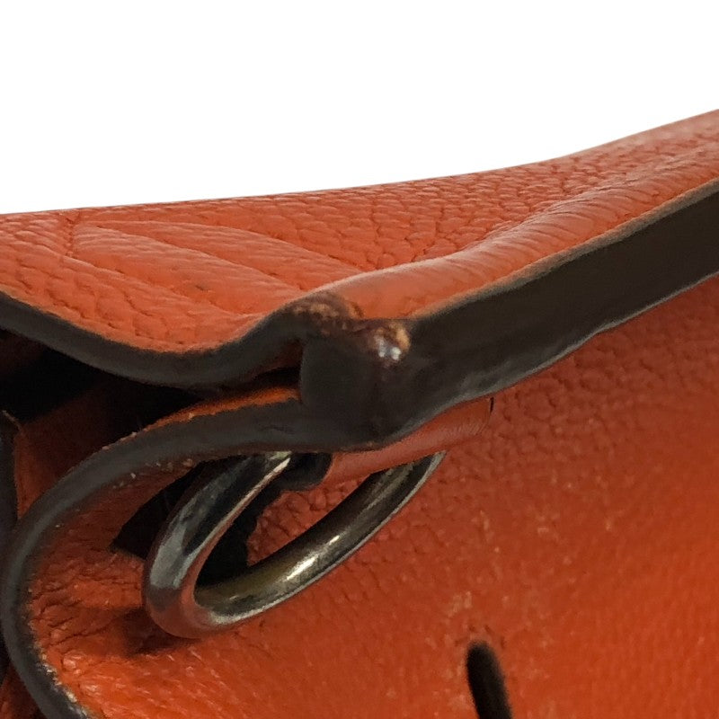 エルメス HERMES ジプシエール34 □K刻 オレンジ シルバー金具 トリヨン レディース ショルダーバッグ