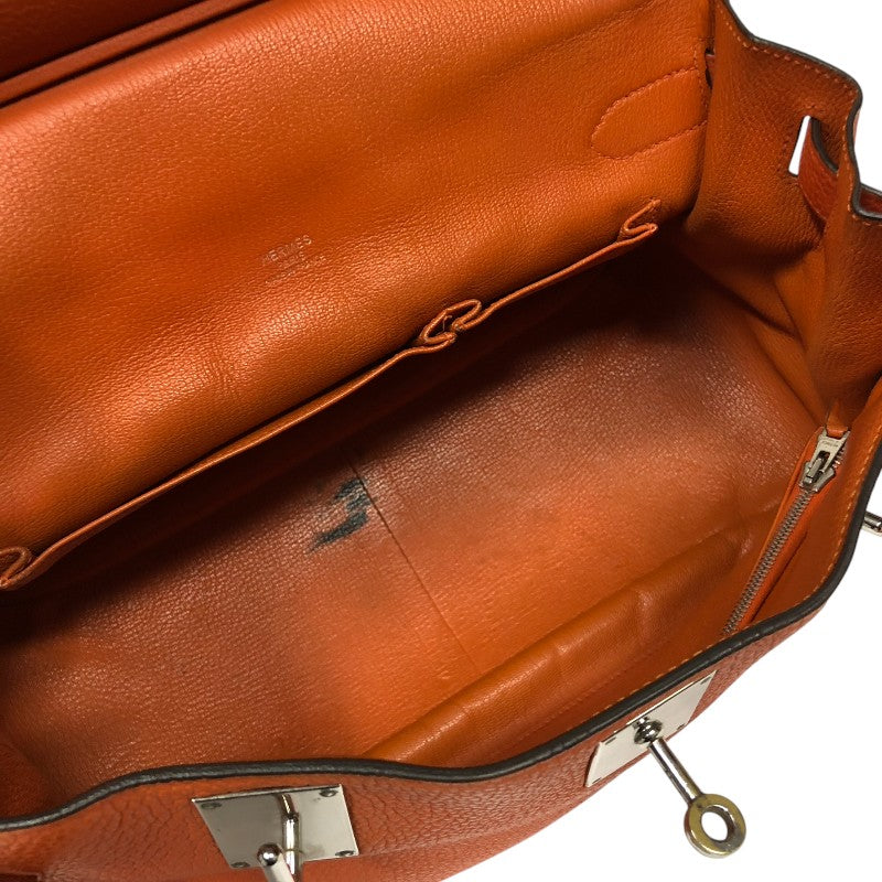 エルメス HERMES ジプシエール34 □K刻 オレンジ シルバー金具 トリヨン レディース ショルダーバッグ