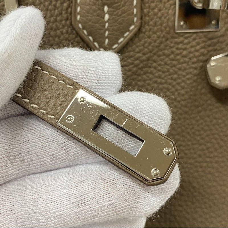 エルメス HERMES バーキン25 Z刻 エトゥープ シルバー金具 トゴ レディース ハンドバッグ