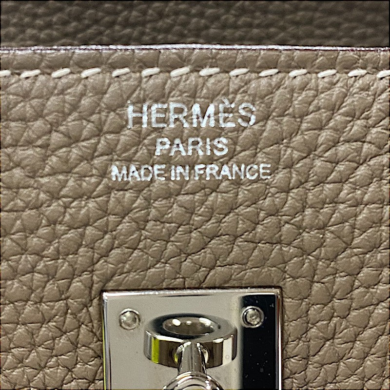 エルメス HERMES バーキン25 Z刻 エトゥープ シルバー金具 トゴ レディース ハンドバッグ